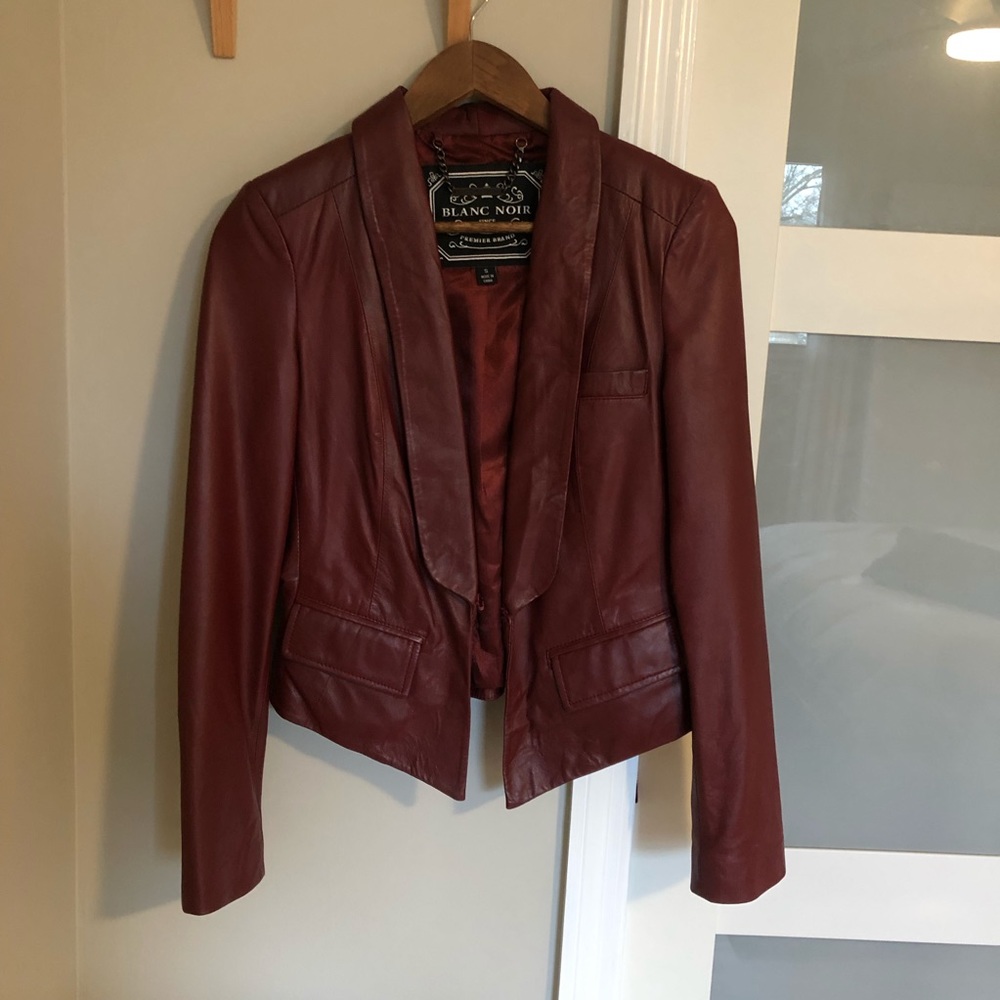 Burgundy leather jack S
